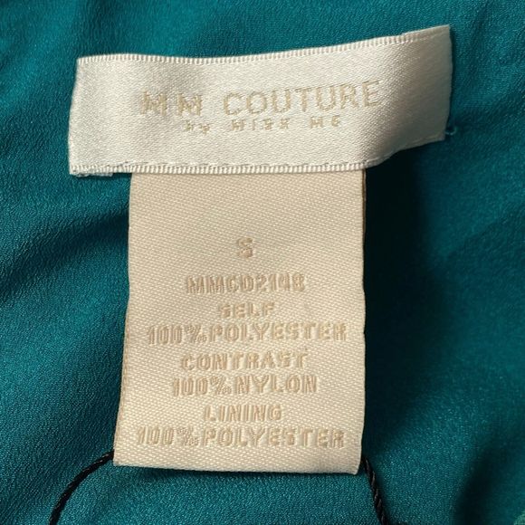 MM Couture by Miss Me Dress Womens Small Teal Chiffon Gold Sequin Multim… - Picture 9 of 15